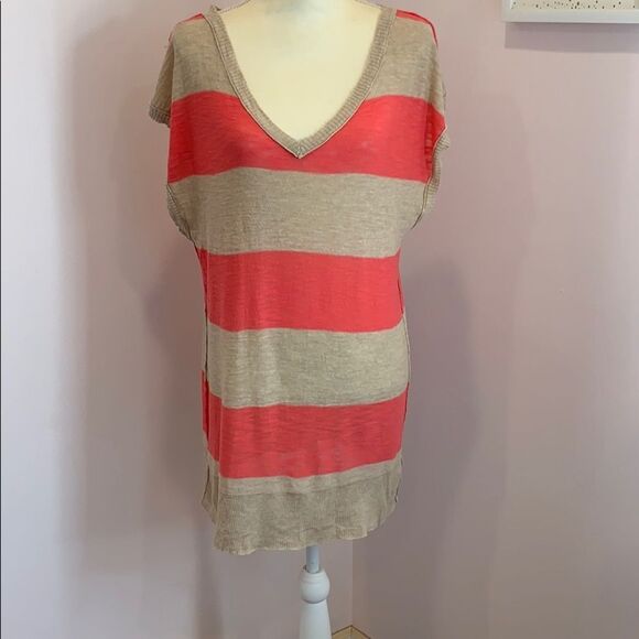 NWT Free People Long Striped FLOWY Top - Picture 1 of 3